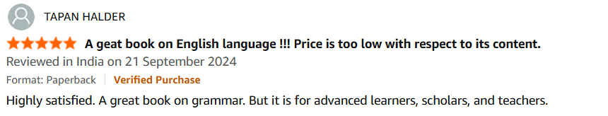 Review screenshot of A Comprehensive Grammar of the English Language