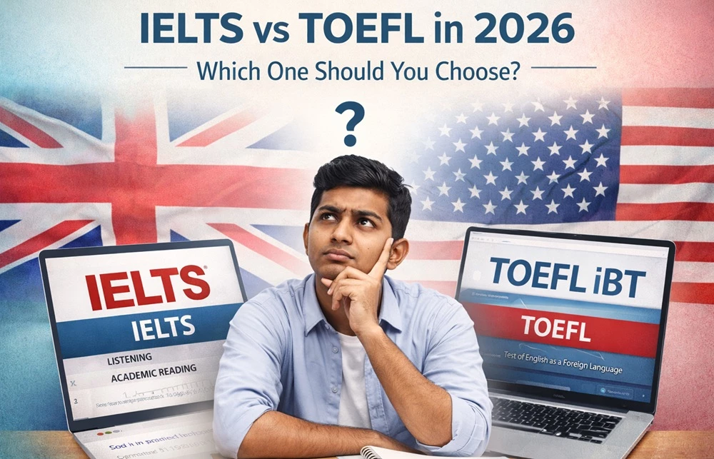 Image showing IELTS vs TOEFL comparison in 2026