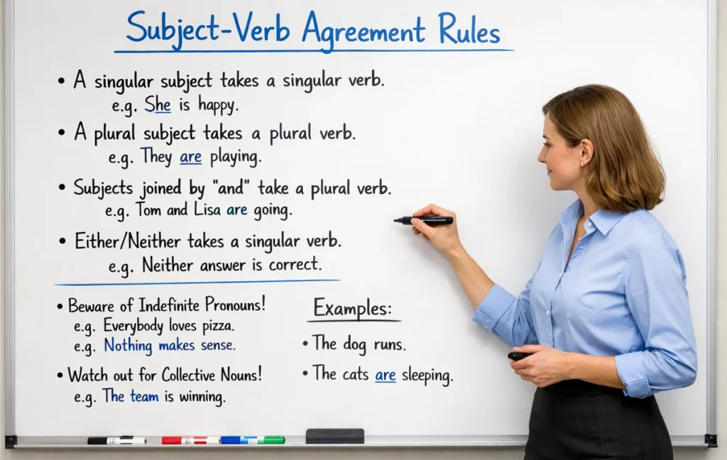 Image of subject-verb agreement rules