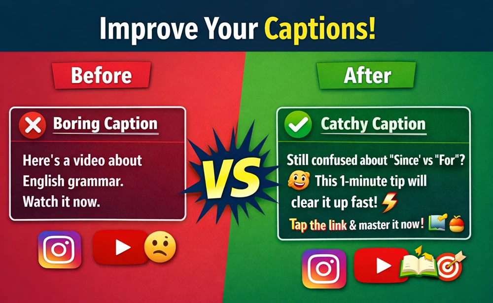 Image of catchy English captions