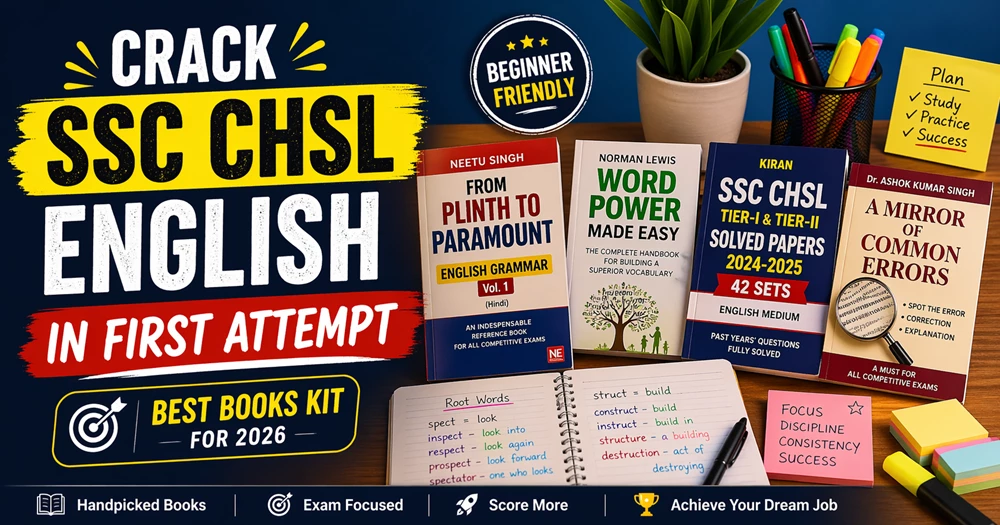 Image of the best English books for SSC CHSL preparation