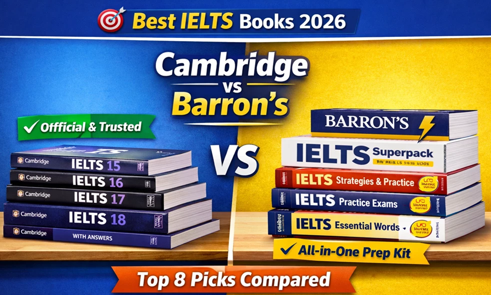 Image showing the best IELTS books 2026