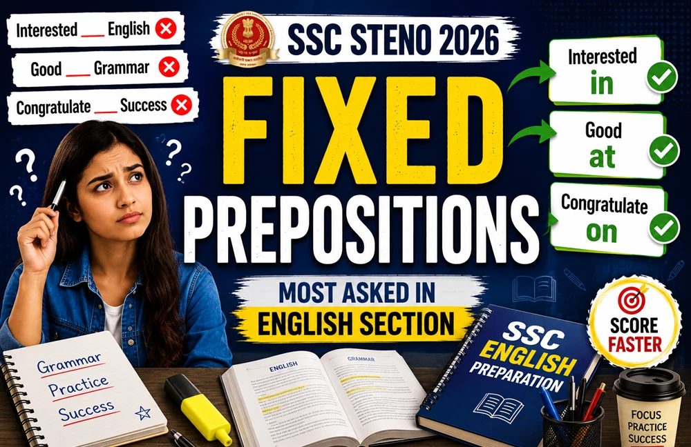 Image of Fixed Prepositions for SSC Steno 2026
