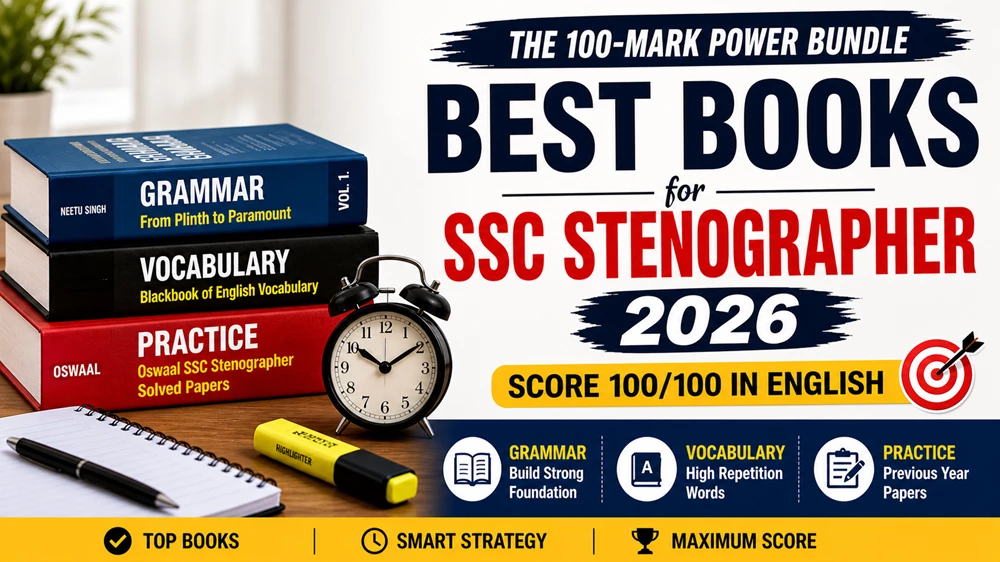 Image of the best English books for SSC Stenographer Exam 2026