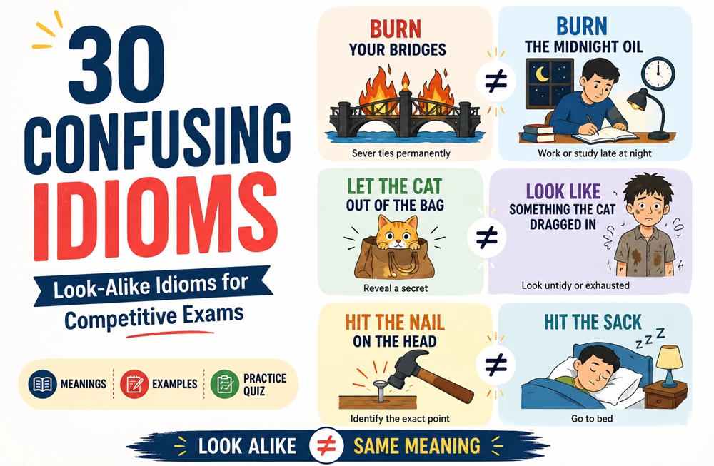 Image showing Look Alike Idioms Confusable Pairs Competitive Exams