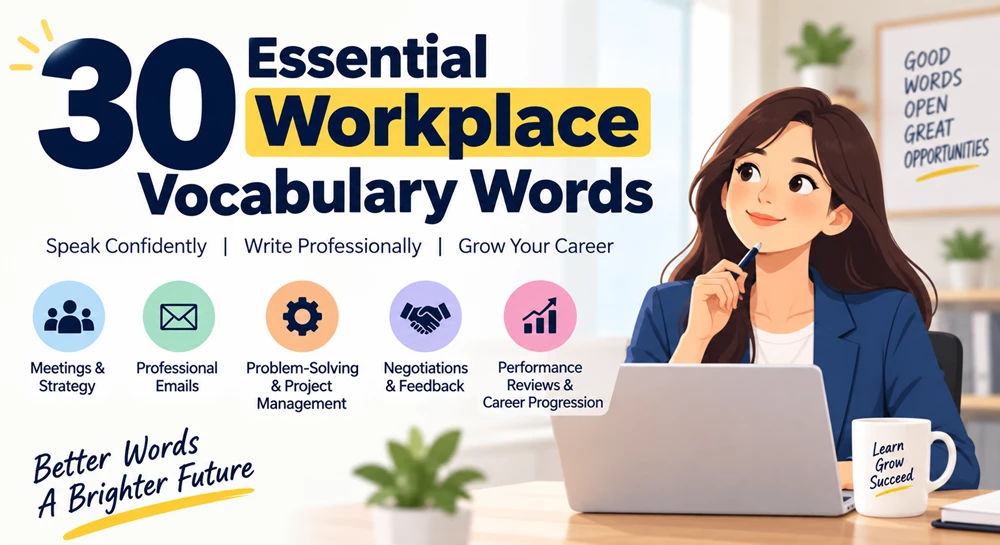 Image of workplace vocabulary of English